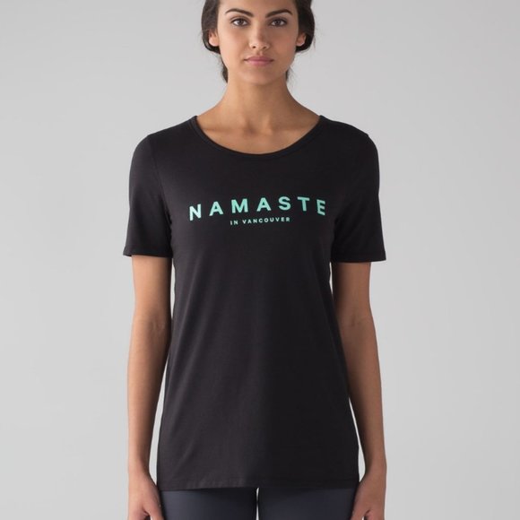 lululemon athletica Tops - LULULEMON Black Namaste in Vancover Love Tee